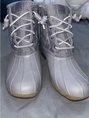 Sperry Gray Quilted Duck Boots